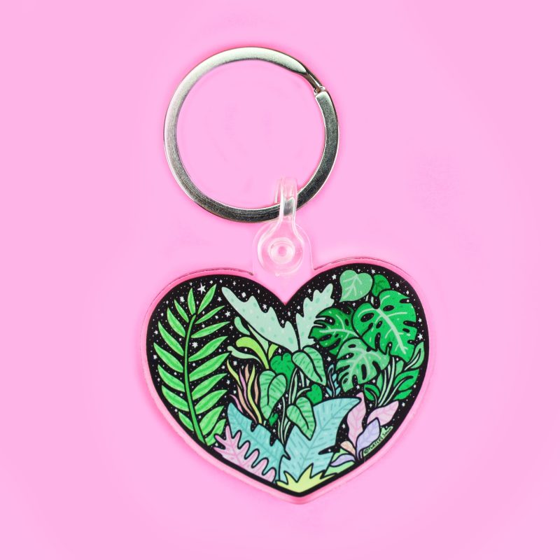 Tropical Heart Love Keychain