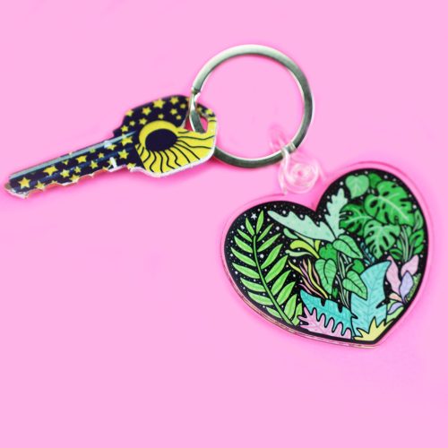 Tropical Heart Love Keychain Plant