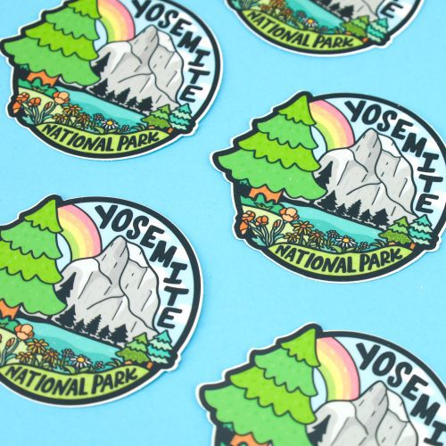 Yosemite National Park California Sticker for Car Water Bottle Laptop Travel Destination Parks Sticker Decal by Turtles Soup Mountains Nat Parks