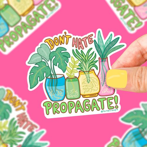 dont hate propagate vinyl sticker cute plant gardener sticker art for water bottle laptop phone garden watering can plant love mom sticker 82001dfd de62 46b5 941f be2c65869299