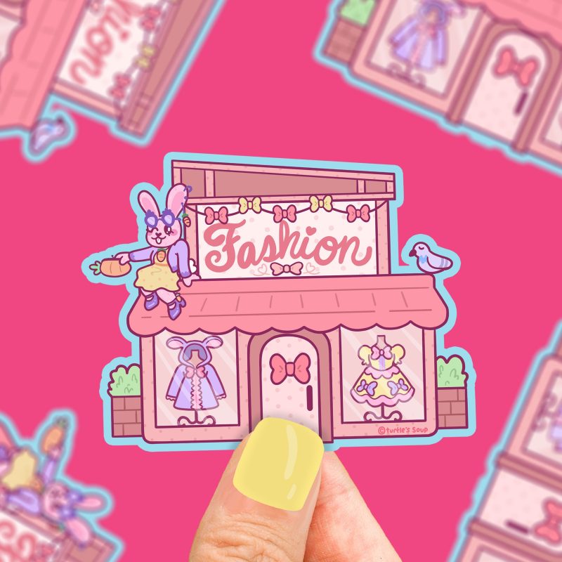 fashion boutique sticker cute fashion art decal kawaii sticker art store shop by turtles soup