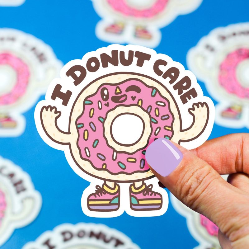 funny donut sticker pun care cute sprinkles turtle s soup art