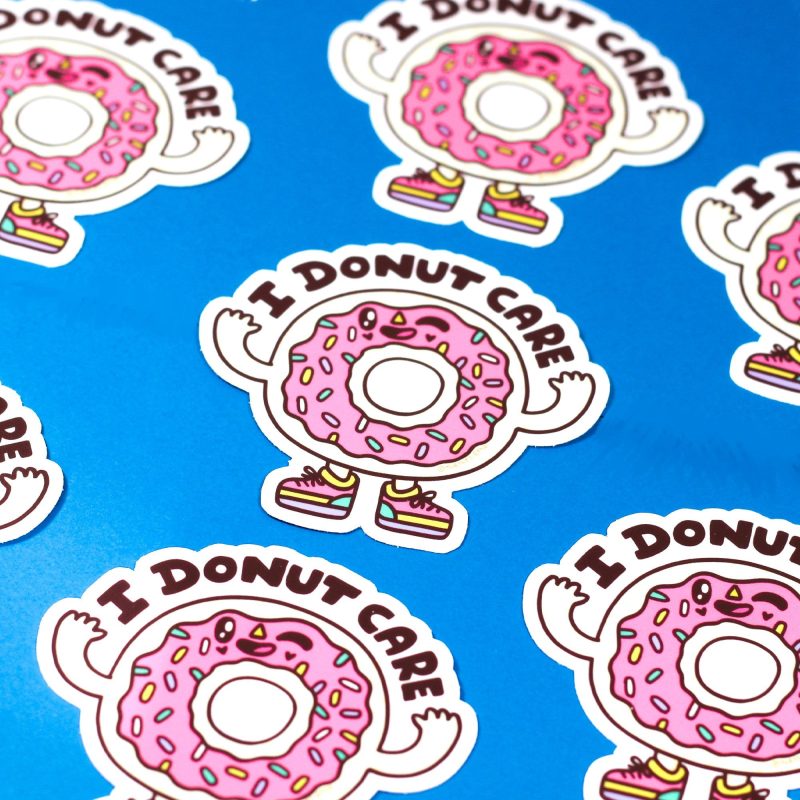 funny donut vinyl sticker laptop decals water bottle art