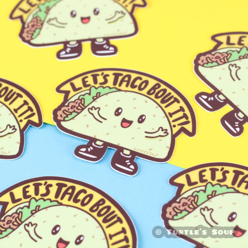 funny vinyl sticker cute taco foodie laptop decals waterproof art