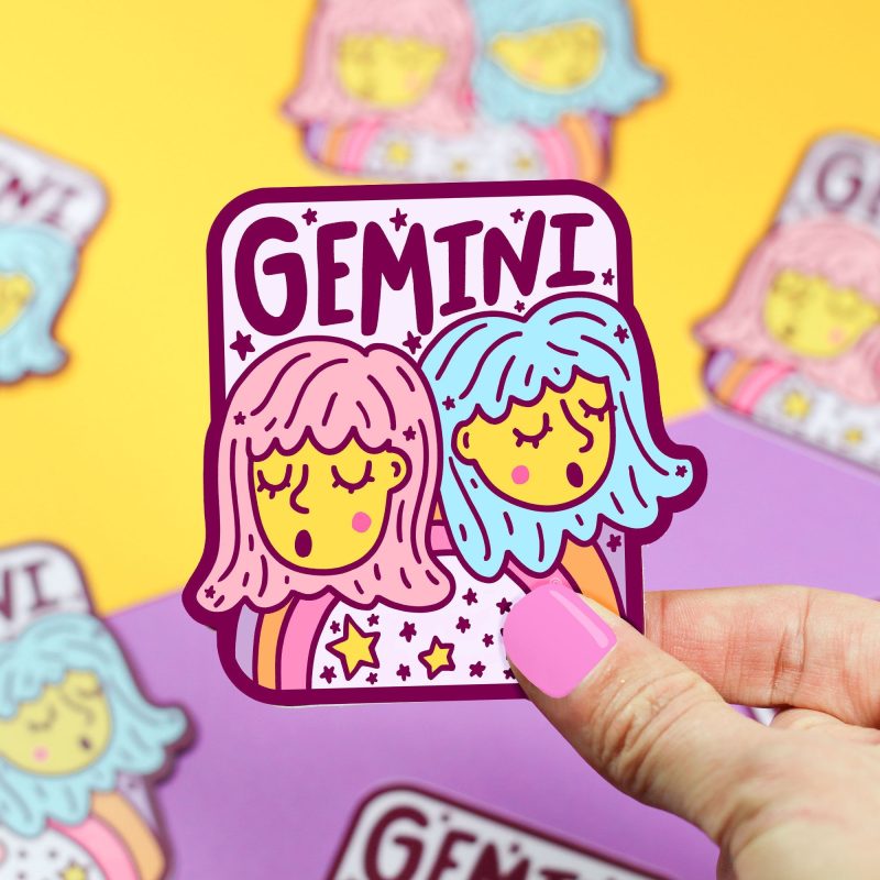 gemini twins astrology zodiac sign vinyl sticker