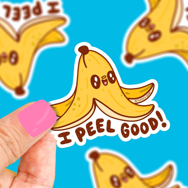 i peel good banana feel good punny positive sticker funny food foodies cute sticker art for phone laptop car 5ed6b4da 3d6b 451e af01 c56a3afe5a97