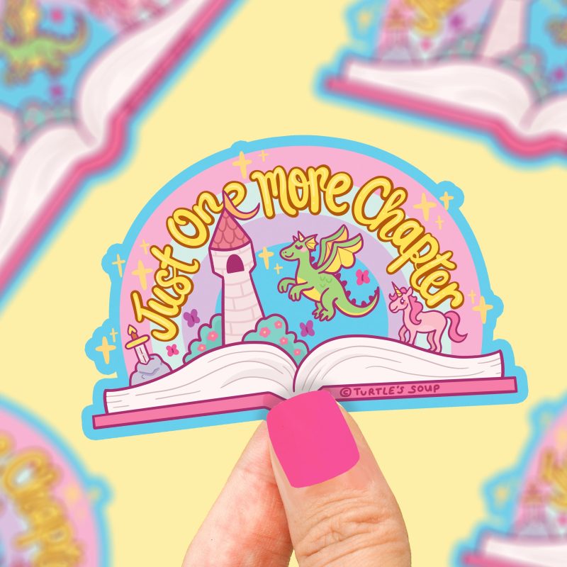 just one more chapter book sticker cute sticker for laptop sticker art by turtles soup