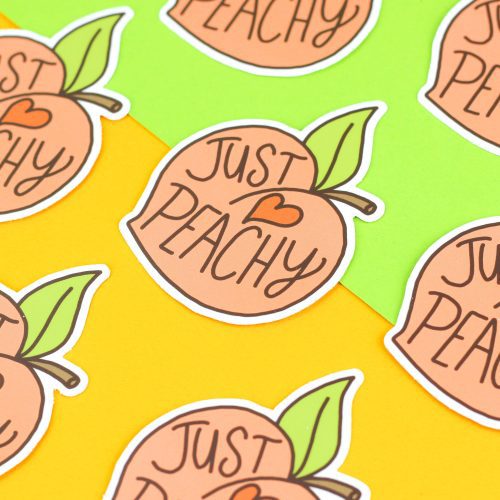 just peachy fun vinyl sticker laptop decals water bottle sticker