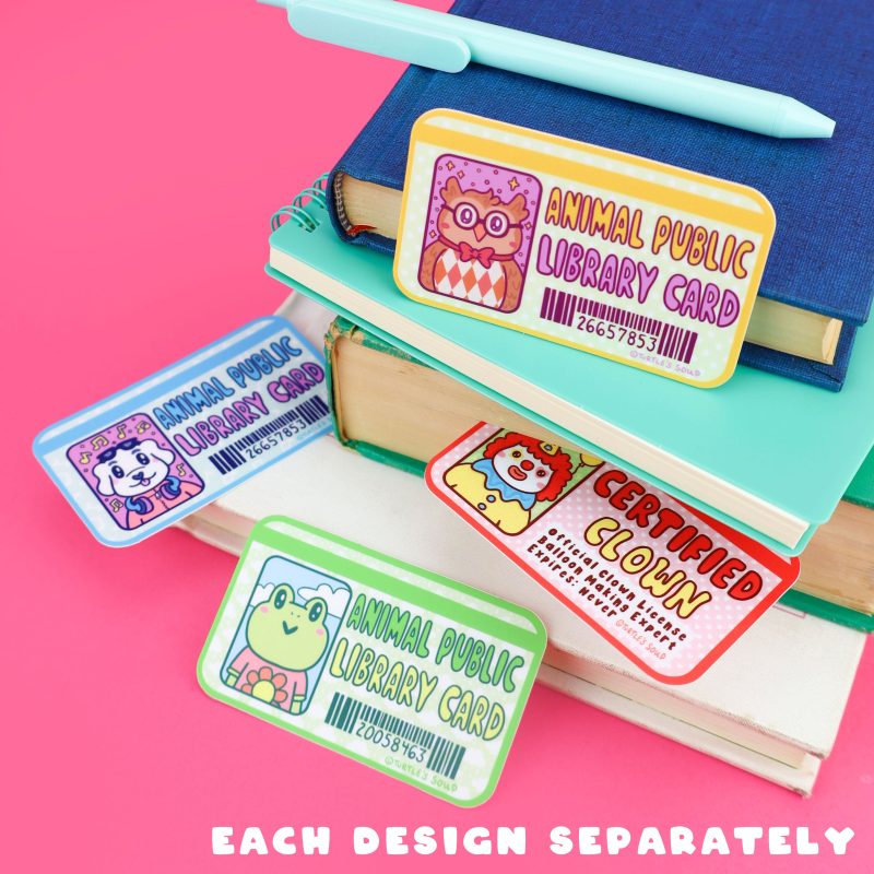 library cards stickers