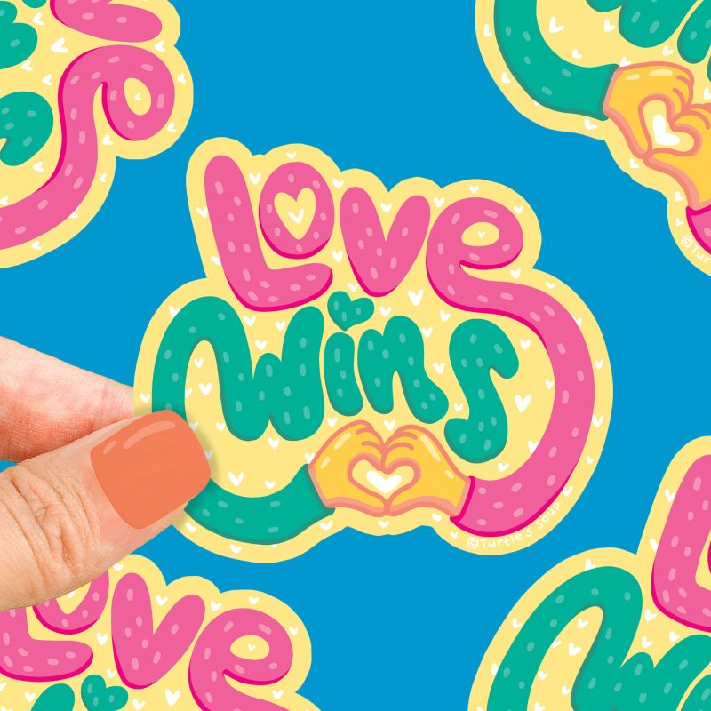 love wins vinyl sticker sticker art motivational sticker