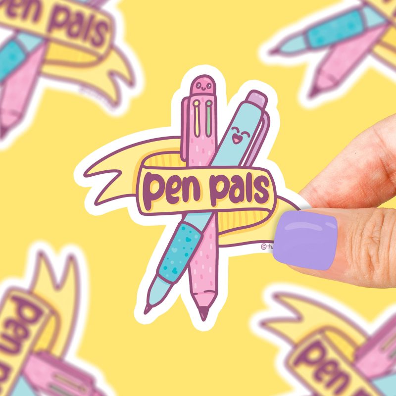 pen pals cute pen and mechanical pencil stationery sticker for journal cute friendship sticker long distance bestie