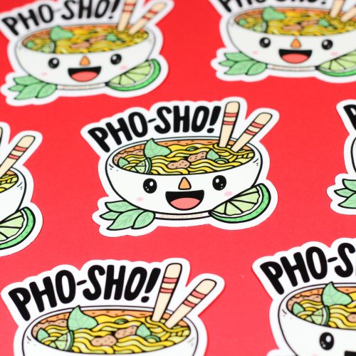 pho sho cute pun punny laptop decals water bottle art ramen turtle s soup