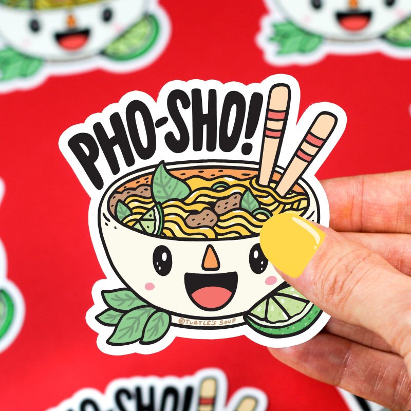 pho sho funny vinyl sticker food foodie soup cute ramen decal