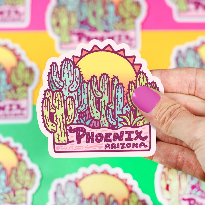 phoenix arizona vinyl sticker waterproof water bottle decal art