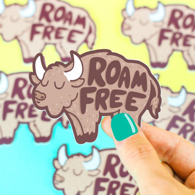 roam free buffalo bison vinyl sticker freedom animal decals