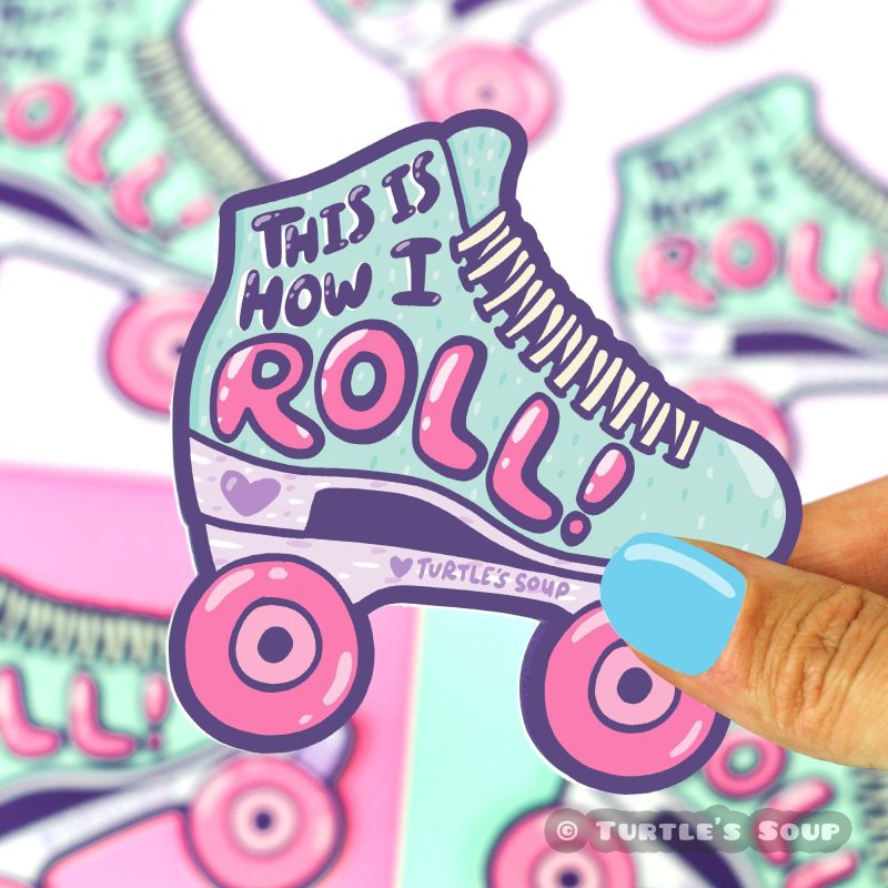 roller skating vinyl sticker derby girls how i roll cute art