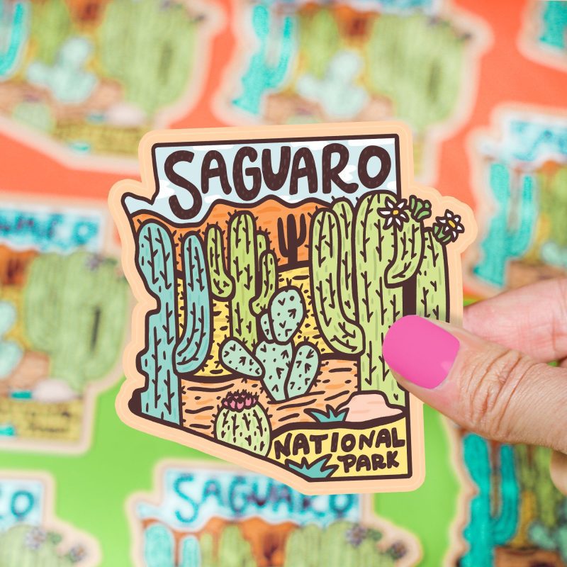 saguaro national park vinyl sticker arizona az desert