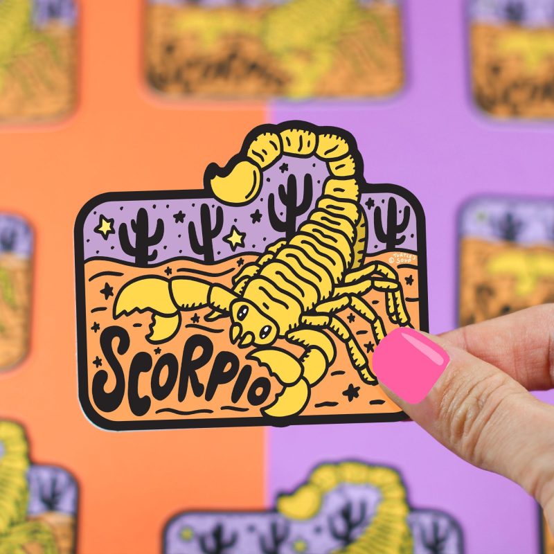 scorpio zodiac astrology vinyl sticker scorpion sign water bottle