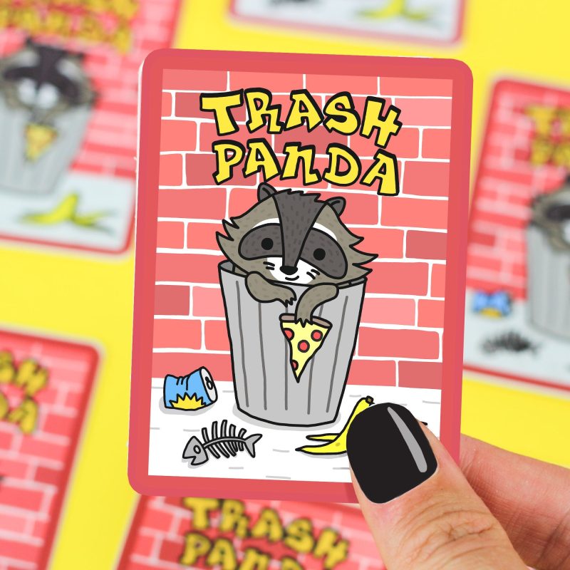 trash panda raccoon vinyl sticker garbage laptop decals funny animals